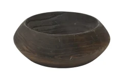 Dekoschale, Paulowniaholz dunkelbraun, 30 cm