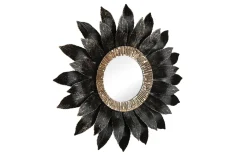 Dekospiegel Lilly, schwarz/goldfarbig, 60 cm