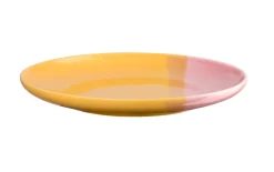 Dessertteller Joy, gelb/rosa, 22 cm