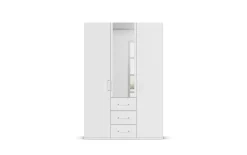 Drehtürenkleiderschrank Cherie, weiß, 151 x 223 cm