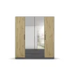 Drehtürenkleiderschrank Style-Up, Eiche Artisan Nachbildung/graumetallic, 181 x197 cm