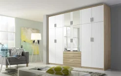 Drehtürenschrank Hildesheim-Extra, alpinweiß/Eiche Sonoma-Nachbildung, 271 x 229 cm