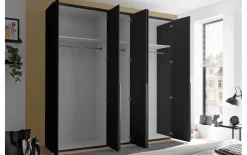 Drehtürenschrank Kevo, graphit, 225 x 225 cm, inkl. Spiegeltür