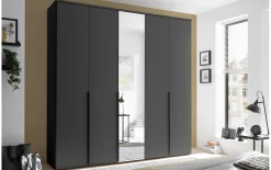 Drehtürenschrank Kevo, graphit, 225 x 225 cm, inkl. Spiegeltür