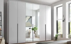 Drehtürenschrank Kevo, weiß, 270 x 225 cm, inkl. Spiegeltüren