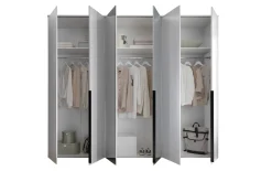 Drehtürenschrank Kevo, weiß, 270 x 225 cm, inkl. Spiegeltüren