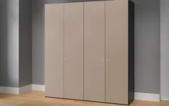 Drehtürenschrank Longline, nougat matt, 202 x 220 cm