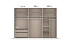 Drehtürenschrank Montclar, fango, 301 x 223 cm, inkl. hochwertiger Innenausstattung