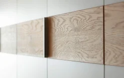 Drehtürenschrank Multiline, Balkeneiche/weiß