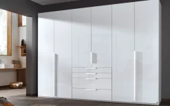 Drehtürenschrank Purisma, alpinweiß, 301 x 223 cm, inkl. 4 Schubkästen und Zusatzausstattung