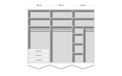 Drehtürenschrank Purisma, graphit, 301 x 223 cm, inkl. umfangreicher Zusatzausstattung