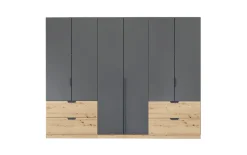 Drehtürenschrank Quadra Spin, Eiche Artisan-Nachbildung/graphit, 271 x 210 cm