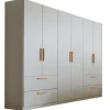 Drehtürenschrank Skandi, seidengrau, 271 x 210 cm, inkl. 4 Schubkästen