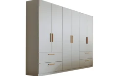 Drehtürenschrank Skandi, seidengrau, 271 x 210 cm, inkl. 4 Schubkästen