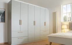 Drehtürenschrank Skandi, seidengrau, 271 x 210 cm, inkl. 4 Schubkästen