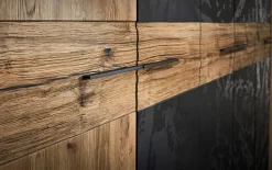 Drehtürenschrank Steel, Wildeiche gebürstet, Schrank 299 x 222 cm