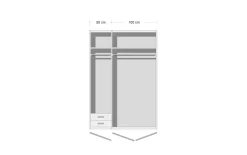 Drehtürenschrank Valencia, weiß, Korpus Artisan-Eiche, 155 x 195 cm