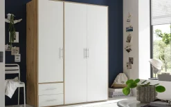 Drehtürenschrank Valencia, weiß, Korpus Artisan-Eiche, 155 x 195 cm