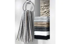 Duschtuch Lifestyle Streifen, kiesel, 70 x 140 cm