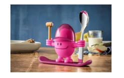 Eierbecher mit Löffel in pink