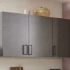 Einbauküche Bailo, Beton steinweiß, inkl. Elektrogeräte