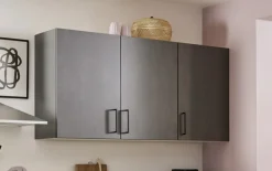 Einbauküche Bailo, Beton steinweiß, inkl. Elektrogeräte