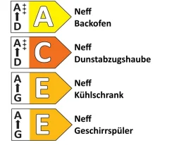 Einbauküche Calgary, Samteiche schwarz Nachbildung/Samteiche greige Nachbildung, inkl. Neff Elektrogeräte