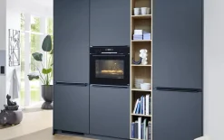 Einbauküche Esilia, fjordblau, inkl. AEG Elektrogeräte