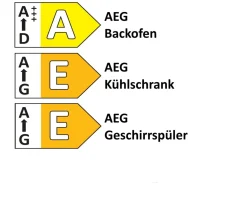 Einbauküche Esilia, grafitschwarz, ink. AEG Elektrogeräte