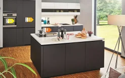 Einbauküche Esilia, grafitschwarz, inkl. Siemens Elektrogeräte