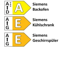 Einbauküche Esilia/Rosian, sand/Eiche San Remo Nachbildung, inkl. Siemens Elektrogeräte
