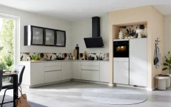 Einbauküche Esilia, sandfarbig, inkl. Bosch Elektrogeräte