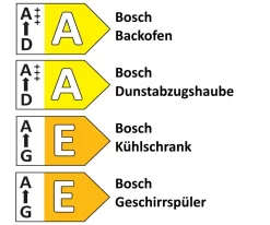 Einbauküche Esilia, sandfarbig, inkl. Bosch Elektrogeräte
