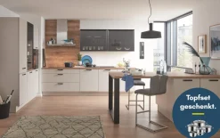 Einbauküche Esilia, sand ultramatt, inkl. AEG Elektrogeräte