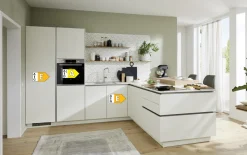 Einbauküche Esilia, weiß, inkl. Siemens Elektrogeräte