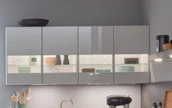 Einbauküche Felde, seidengrau Hochglanz, inklusive AEG Elektrogeräte