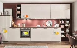 Einbauküche Flash, magnolia, inkl. Siemens Elektrogeräte