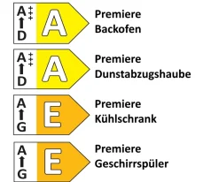Einbauküche Focus, Lack weiß Ultra-Hochglanz, inkl. Elektrogeräte