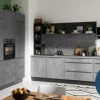 Einbauküche IP 1200, beton farbend, inkl. Privileg Elektrogeräte