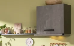 Einbauküche IP 1200, beton Nachbildung/burgundrot, inkl. Elektrogeräte