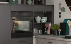 Einbauküche IP 1200, Beton Nachbildung, inkl. Elektrogeräte
