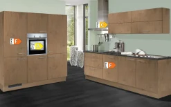 Einbauküche IP 1200, Eiche Vintage Nachbildung, inkl. Privileg Elektrogeräte