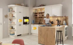 Einbauküche IP4250, magnoliaweiß, inkl. Elektrogeräte