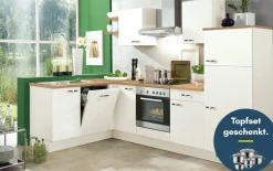Einbauküche IP 1200, magnolienweiß, inkl. Privileg Elektrogeräte