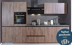 Einbauküche IP 2200, Oregon Eiche Nachbildung, inkl. Privileg Elektrogeräte