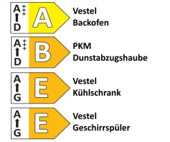 Einbauküche IP 1200, weiß/Eiche hell Nachbildung, inkl. Elektrogeräte