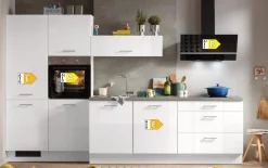 Einbauküche IP 4050, weiß Hochglanz, inkl. Elektrogeräte