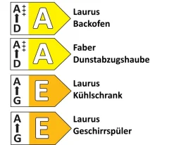 Einbauküche Laser, weiß softmatt, Elektrogeräte inklusive