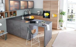 Einbauküche Lenzen/Rosian, Eiche Sierra Nachbildung, inkl. AEG Elektrogeräte