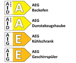 Einbauküche Lenzen, schwarzbeton Nachbildung, inkl. AEG Elektrogeräte